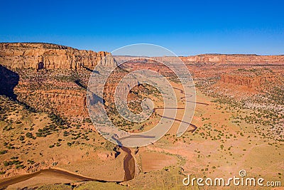 View of Tsegi Canyon along highway 160, Arizona Stock Photo