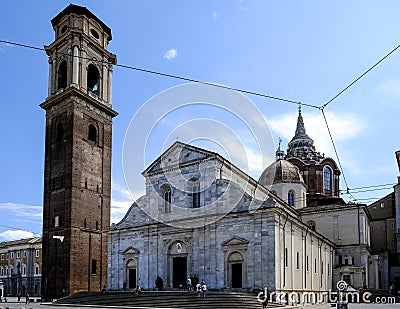 External view of Turin Cathedral built in the 15th century Editorial Stock Photo