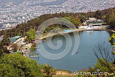 View of Turtle Lake in Tbilisi, Georgia Stock Photo