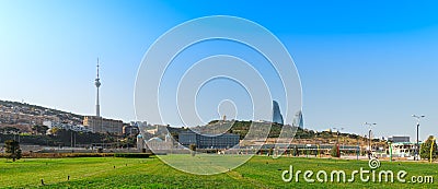 View of the TV tower and Upland Park Stock Photo