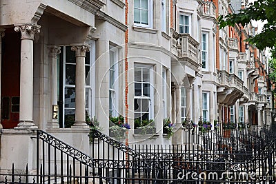 View of the typical London buildings Stock Photo