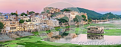 View of Udaipur, India, on sunset Stock Photo