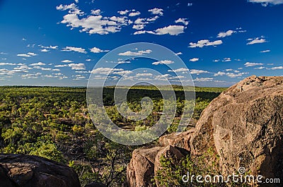 View into the Undara Volcanic National Park, Queensland, Austral Stock Photo