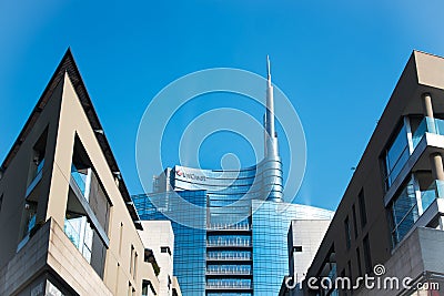 View of the Unicredit Tower in Milan, Italy Editorial Stock Photo