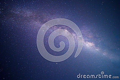 view universe space shot of milky way galaxy with stars on a night sky background. Stock Photo
