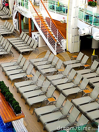 View from upper deck of the cruise ship Editorial Stock Photo