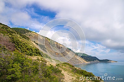 View of Utrish Nature Reserve of the Caucasus and the Black sea, Krasnodar region, Russia Stock Photo