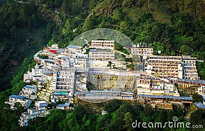 View of Vaishno Devi Shrine From the top of the mountain Stock Photo