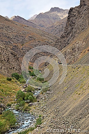 The view of a valley in Alborz mountains , Iran Stock Photo