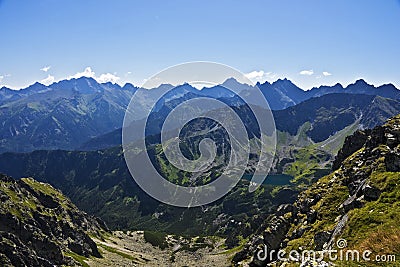 View of the valley of five ponds Polish in Tatras Stock Photo