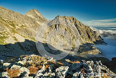 View of valley under Rysy peak during autumn in High Tatras mountains Stock Photo