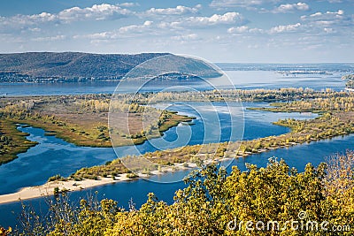 View on the valley of Volga river Stock Photo