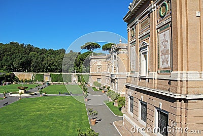 View of the Vatican museum garden. Rome, Italy, Europe Editorial Stock Photo