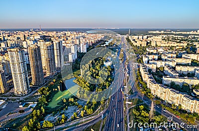 View of Vatutin avenue in Kiev, Ukraine Editorial Stock Photo