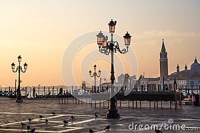 View of Venetian architecture during sunset. Editorial Stock Photo