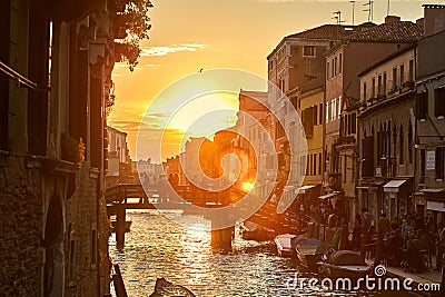 View of Venice. Beautiful Italian city with canals and historic architecture Editorial Stock Photo