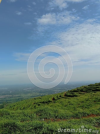 view of the village from the edge of the forest Stock Photo