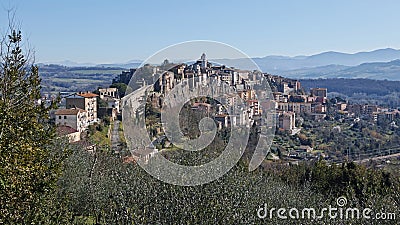 View of the village of orte Stock Photo