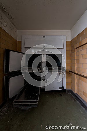 Vintage Morgue - Abandoned Laurelton State School & Hospital - Pennsylvania Stock Photo