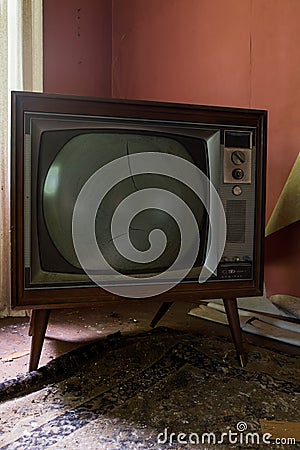 Vintage Television - Abandoned Residence - New York Editorial Stock Photo