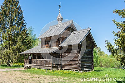view of the Vitoslavlitsy Museum of Folk Wooden Architecture Editorial Stock Photo