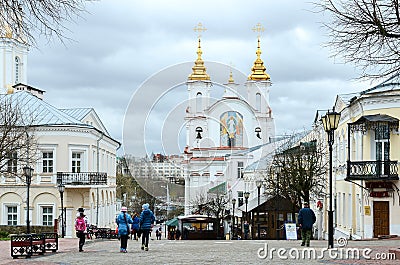 View of Voskresenskaya (Rynkovaya) church, Suvorov street, Vitebsk, Belarus Editorial Stock Photo