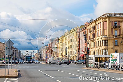 View of Vosstaniya Square and Ligovsky Prospect Editorial Stock Photo