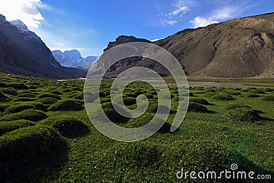 View on the Wakhan valley in the Pamir mountain inTajikistan Stock Photo