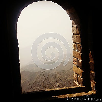 The View from the Wall of China Stock Photo