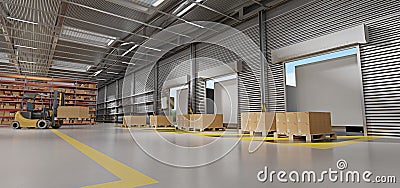 Warehouse goods stock background 3d rendering Stock Photo