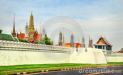 View of Wat Phra Kaew temple at the Grand Palace in Bangkok Stock Photo