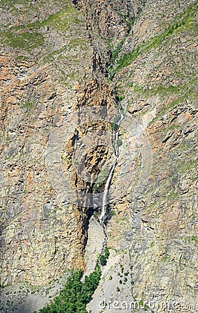 Waterfall on the river Karasu in Valley of Chulyshman river. Altai Republic. Russia Stock Photo