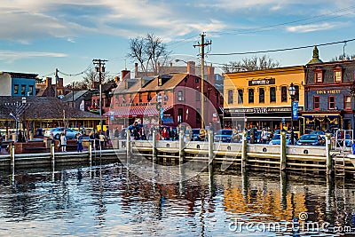 View of the waterfront in Annapolis, Maryland. Editorial Stock Photo