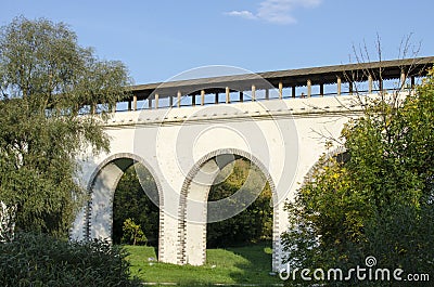 Waterworks Rostokinsky aqueduct in the Yauza River Valley in Moscow Stock Photo