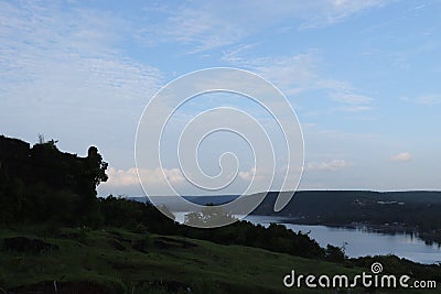 View from west of chapora fort in goa in india Stock Photo