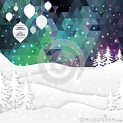 View of white mountains Vector Illustration