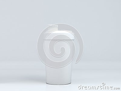 View of a white reflective shaker pint shaped beer glass with condensation on an isolated white background 3D renders Stock Photo