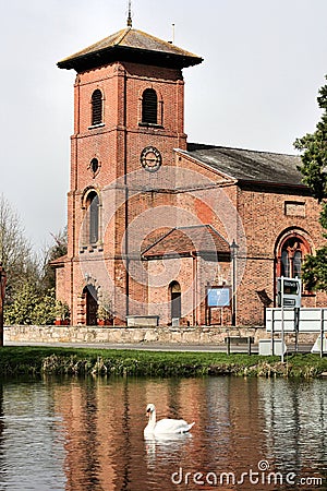 A view of Whittington Church Stock Photo