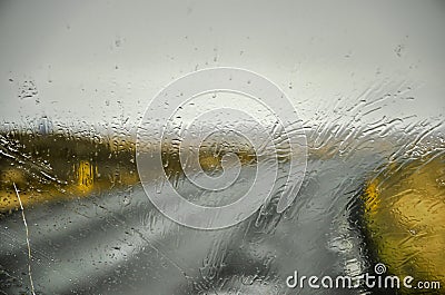 Iceland ringroad in the rain Stock Photo