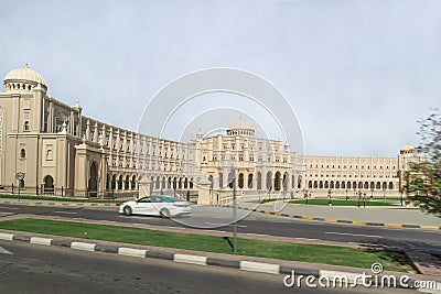 View from the window of the Sharjah Municipality - Main Office in Sharjah city, United Arab Emirates Editorial Stock Photo