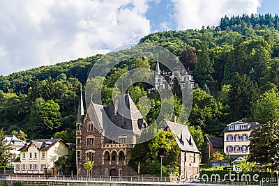 View of the wine town Cochem at the Moselle Stock Photo