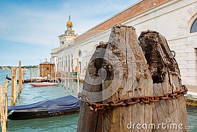 View of wooden pile stilt and rchitecture of Venice from Grand Canal, Venice, Italy Stock Photo