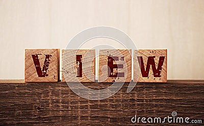 View word on wooden blocks. Different points of view concept Stock Photo