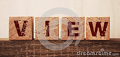 View word on wooden blocks. Different points of view concept Stock Photo