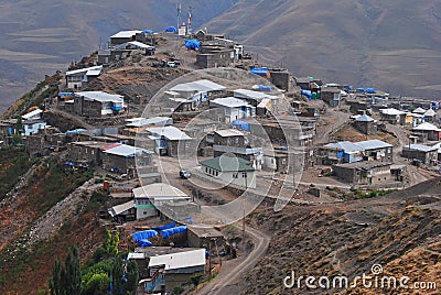 View of the Xinaliq village. Stock Photo