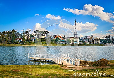 View of Xuan Huong Lake, Dalat, Vietnam Stock Photo