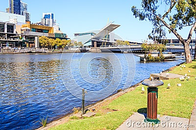 View of the Yarra River from Batman Park Editorial Stock Photo