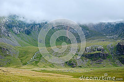 View at Snowdon. Highest mountain range in Wales. Snowdonia National Park. Stock Photo