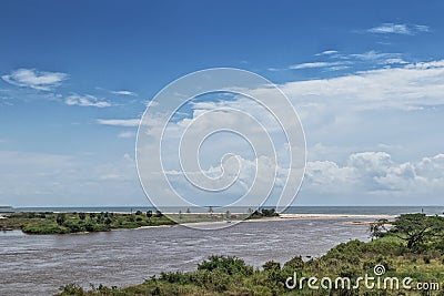 View of the Zaire River in Soyo. Angola Stock Photo