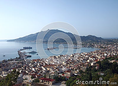 View of Zakynthos City Stock Photo